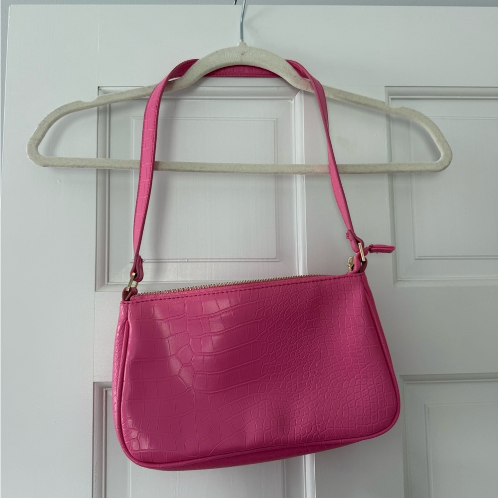 Wild Fable Pink Crocodile-Embossed Shoulder Bag